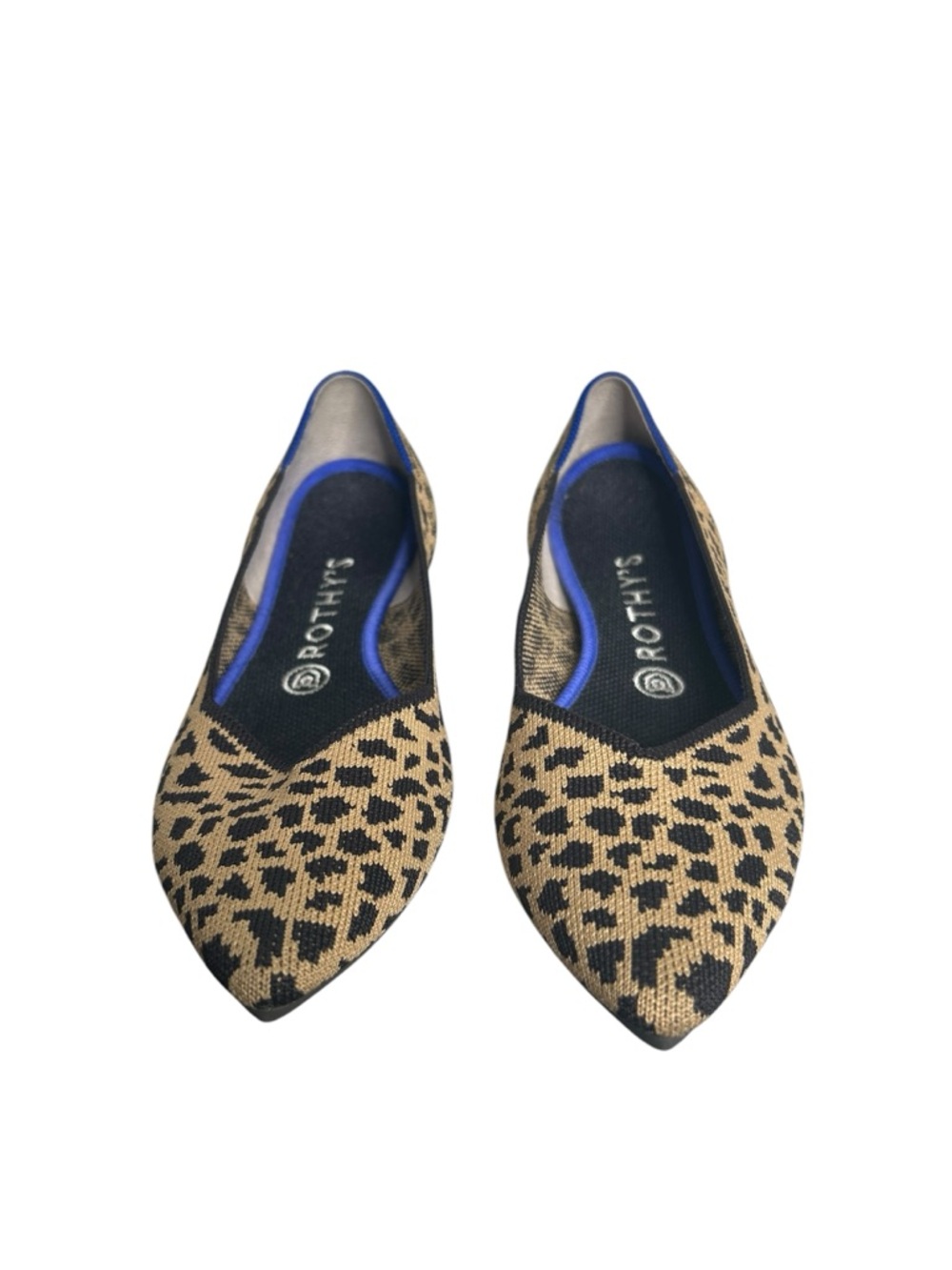 Rothy's Women Leopard Animal Print The Pointed Toe Woven Ballet Flats Size 9 - Picture 2 of 9
